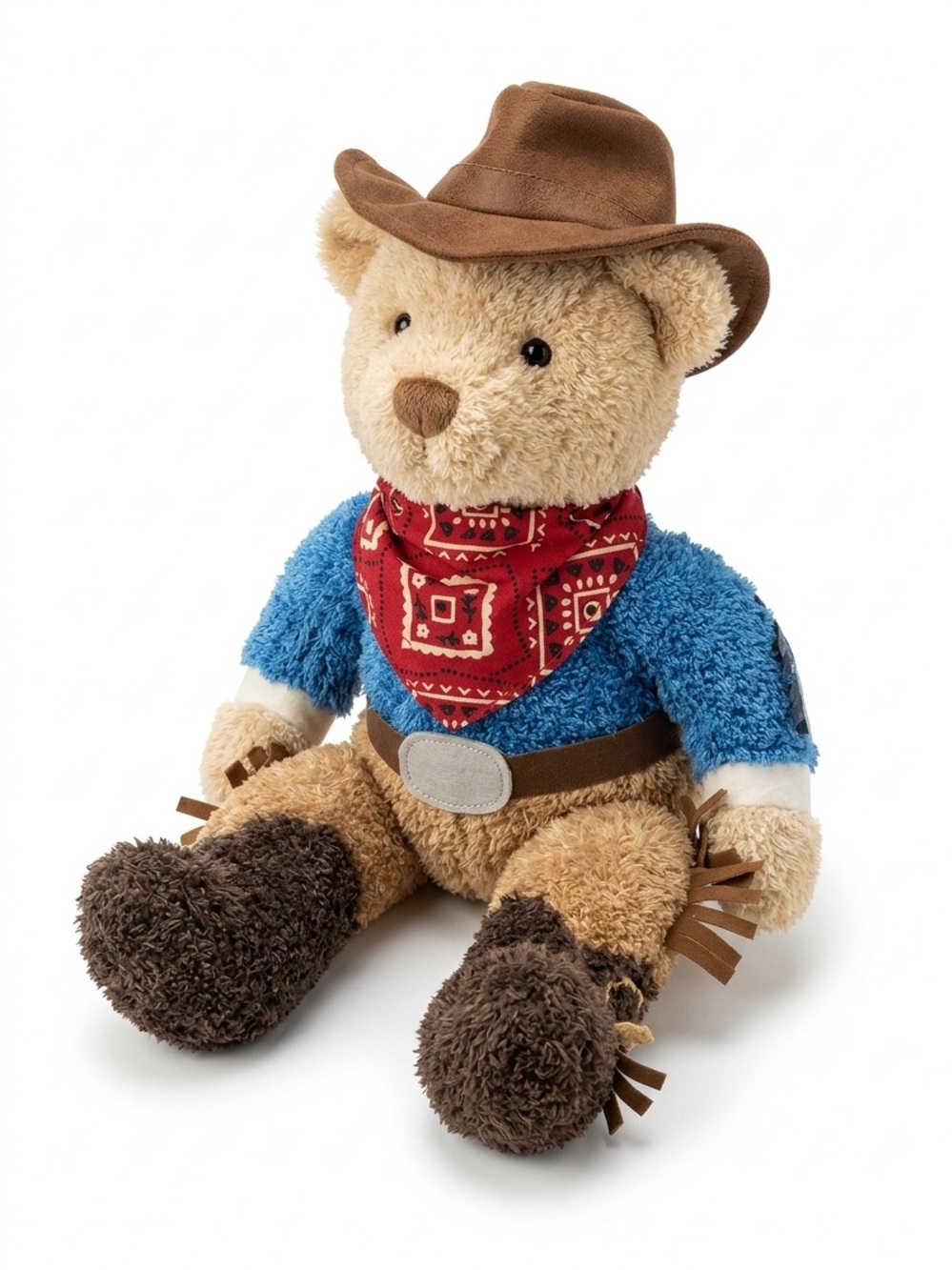 Douglas Cowboy Plush Teddy Bear in Blue Shirt & Red Bandana